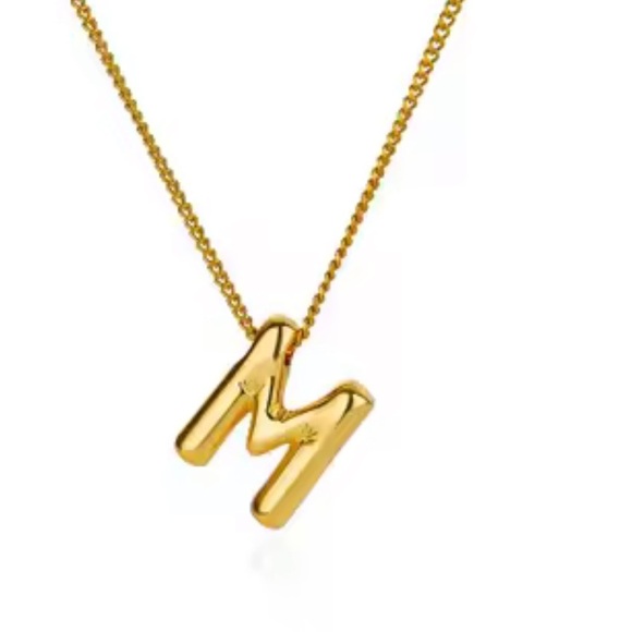 NEW! Anthropologe Gold Initial 'M' Pendant Necklace NWT - Picture 3 of 9
